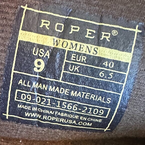 Roper Western Women's Boots Brown Vegan Leather Stud Low Heel Size 9 Women's - Picture 9 of 9